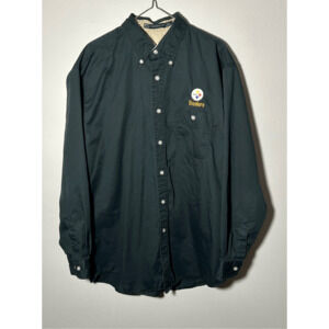 Vintage Pittsburgh Steelers Embroidered Lee Sport Button Down Shirt Size Large